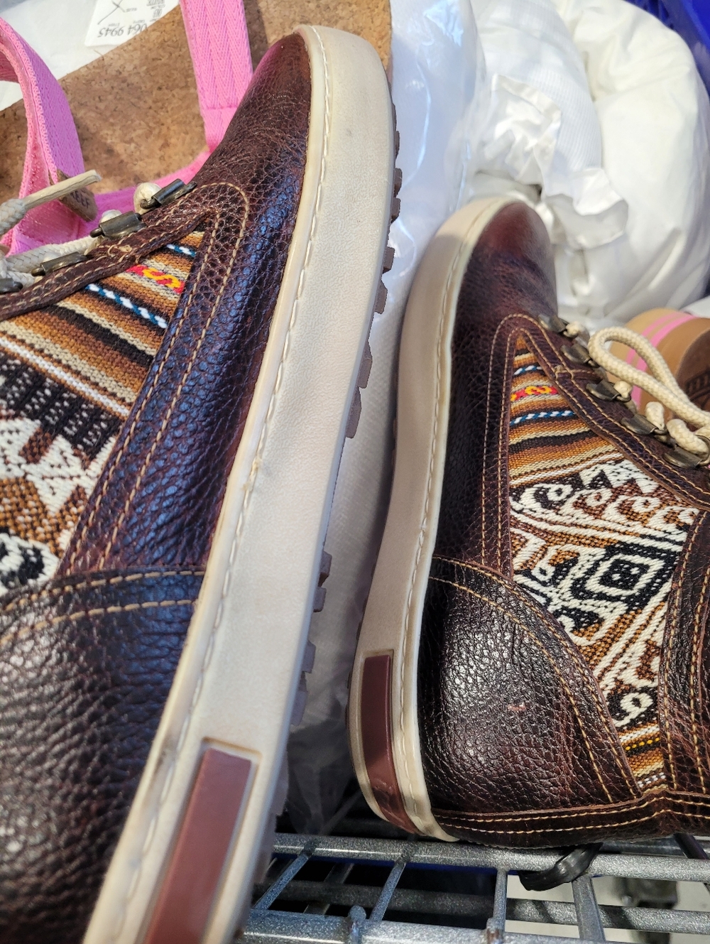 Inkkas 9 Mens Classic Brown Leather-Style Casual Lace-Up Sneakers - Picture 2 of 7